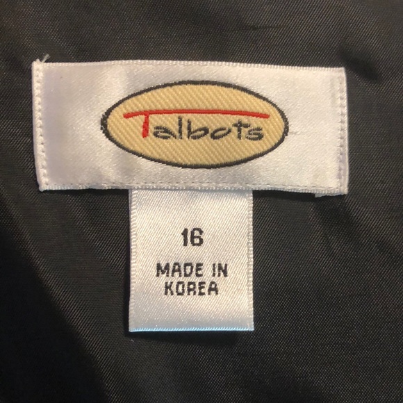 Vintage 90’s TALBOTS Size 16 Wool Blend Velvet Bow Waist Black-Tie Modest EUC - Picture 10 of 14